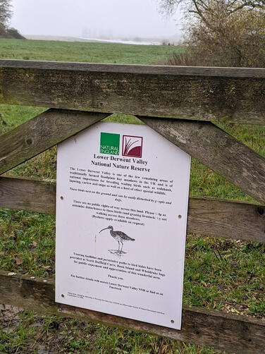Photo of a sign for the Lower Derwent Valley